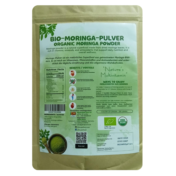 Carbamide Forte Natural Organic Moringa Powder | 200g Moringa Leaves Powder | Drumstick Leaves Powder for Immunity, Digestion & Energy